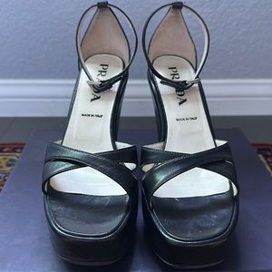 Prada Black Platform Sandal